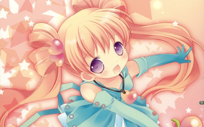 Blonde Anime Girl — Pink, Dreamy, Stars
