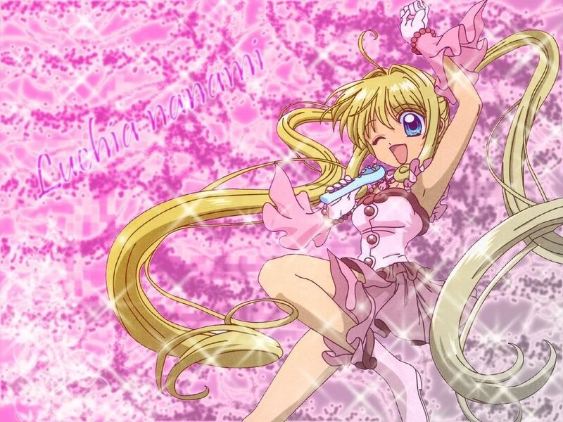 Blonde Anime Girl — Pink, Energetic, Microphone