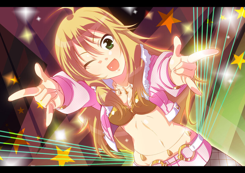 Blonde Anime Girl — Pink, Energetic, Night