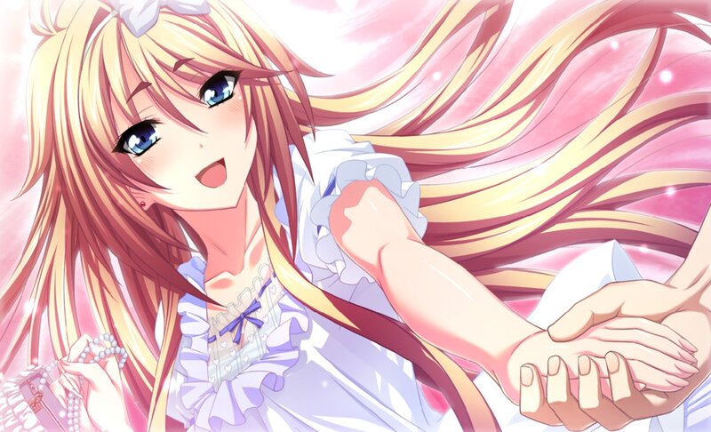 Blonde Anime Girl — Pink, Joyful