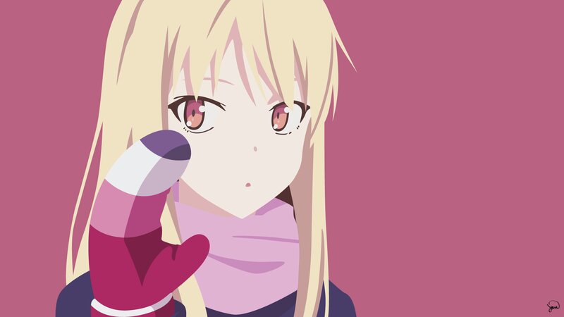 Blonde Anime Girl — Pink, Neutral, Gloved Hand