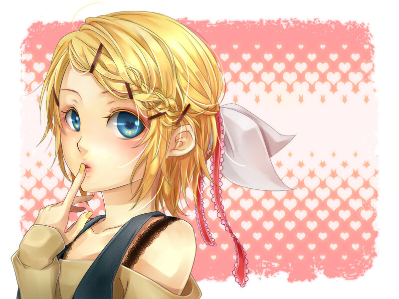 Blonde Anime Girl — Pink, Playful, Blue Eyes