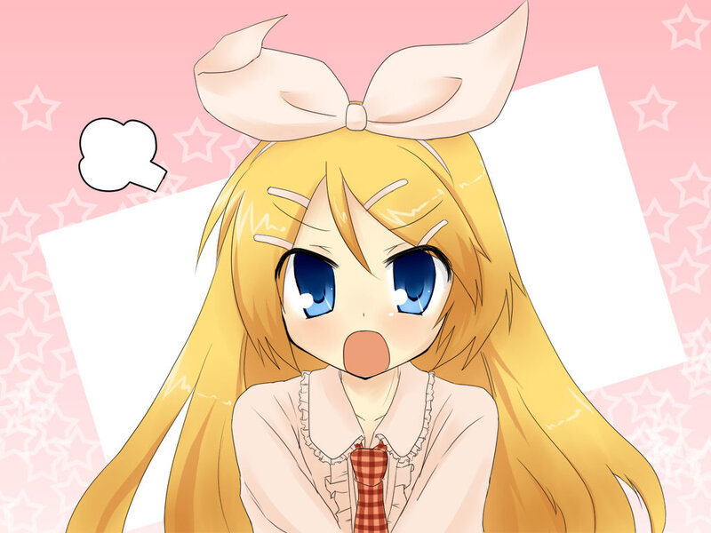 Blonde Anime Girl — Pink, Playful, Bow