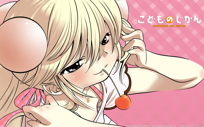 Blonde Anime Girl — Pink, Playful, Cherry