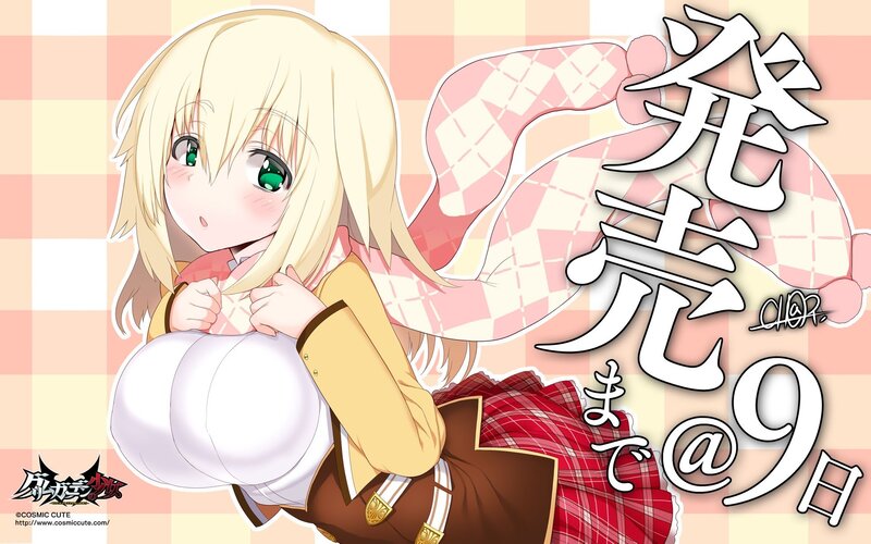 Blonde Anime Girl — Pink, Playful, Plaid Background