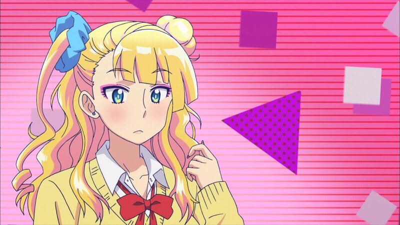 Blonde Anime Girl — Pink, Playful, School Uniform, Blue Bow