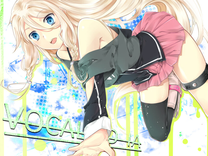 Blonde Anime Girl — Pink, Playful, School Uniform, Braids