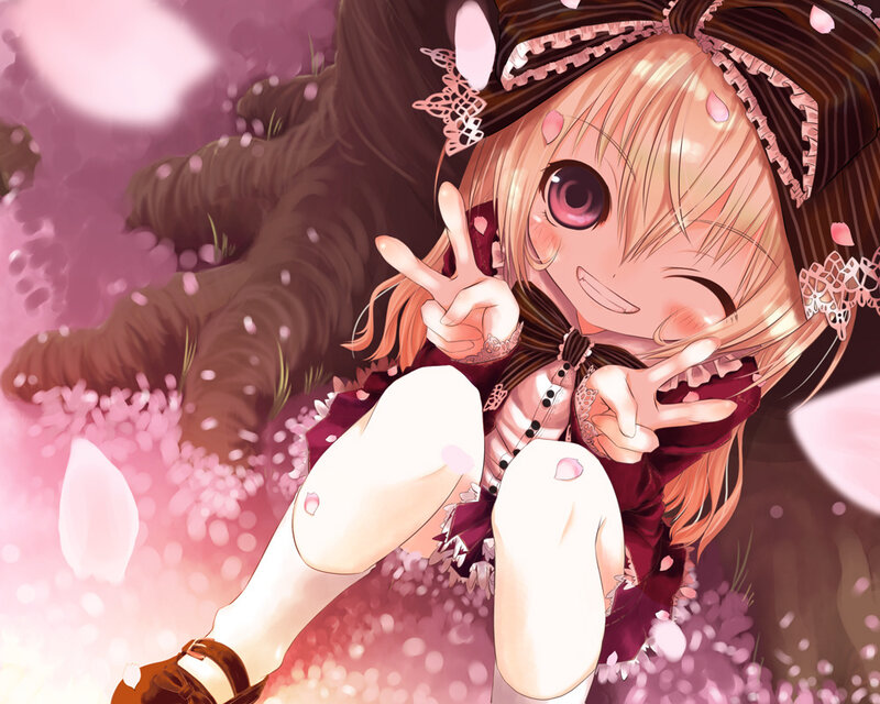 Blonde Anime Girl — Pink, Playful, Spring