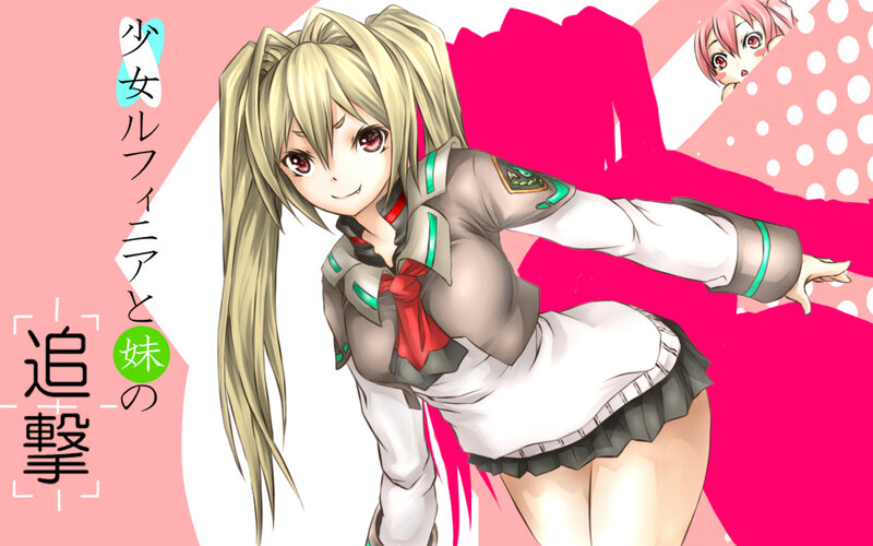 Blonde Anime Girl — Pink, Playful, Text, Polka Dots