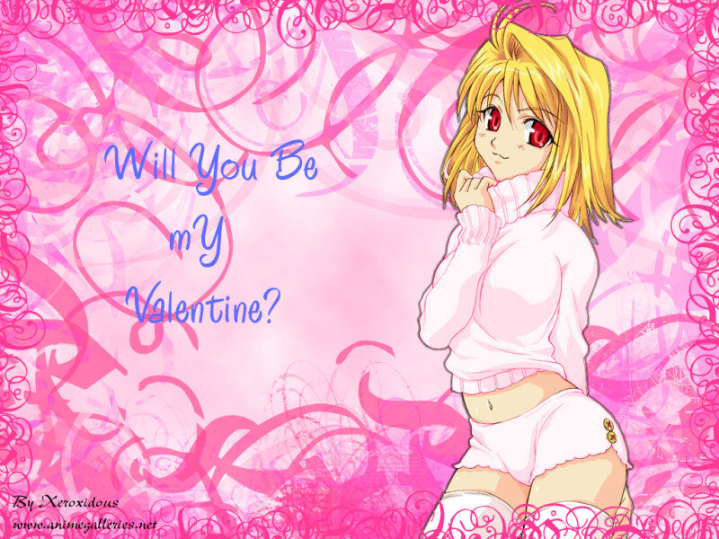Blonde Anime Girl — Pink, Romantic