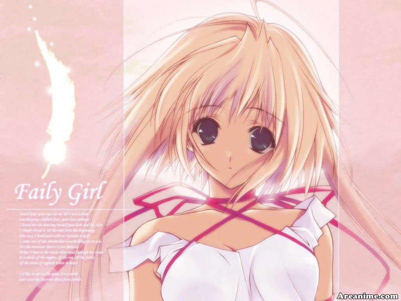 Blonde Anime Girl — Pink, Serene, Feather