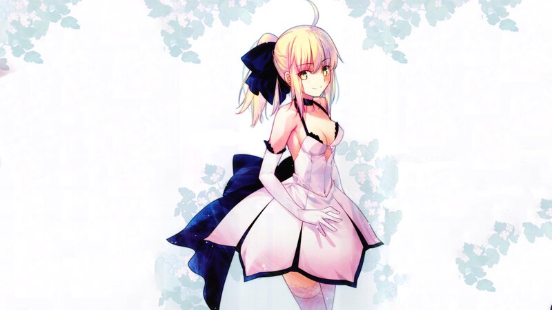 Blonde Anime Girl — Pink, Serene, Spring, Dress