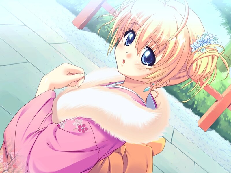 Blonde Anime Girl — Pink, Serene, Spring
