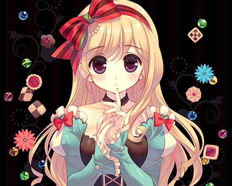 Blonde Anime Girl — Playful, Bow