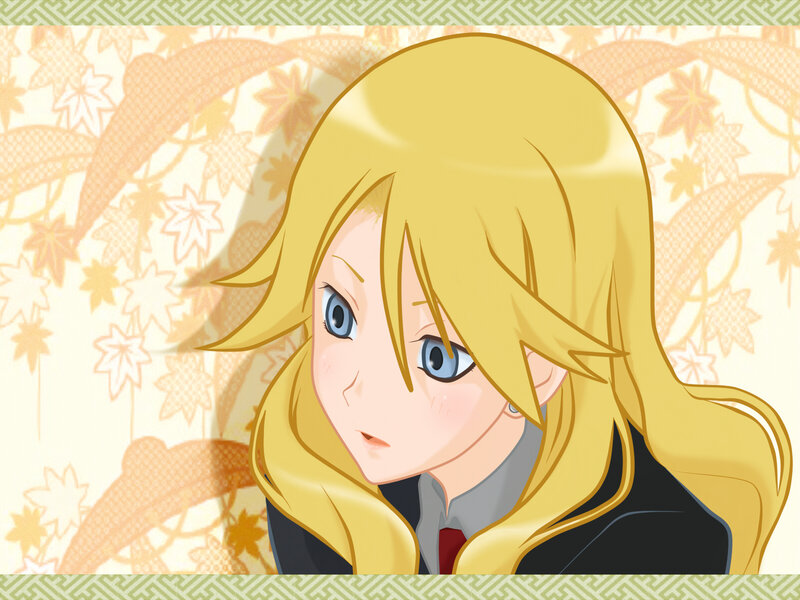 blonde anime girl portrait
