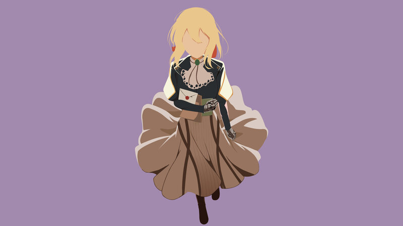 Blonde Anime Girl — Purple, Calm, Dress