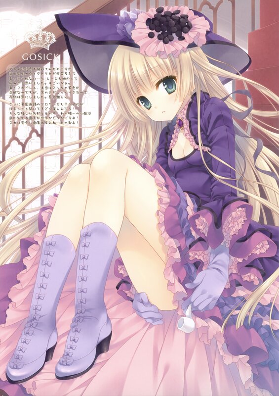 Blonde Anime Girl — Purple, Calm, Hat