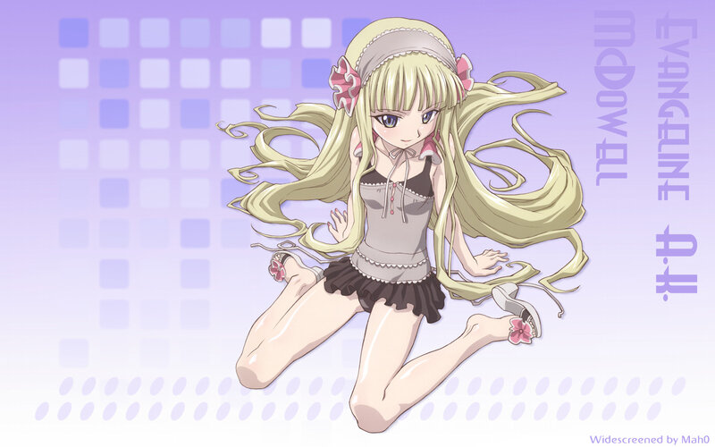Blonde Anime Girl — Purple, Calm, Long Hair