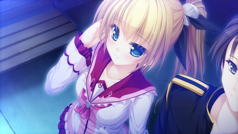 Blonde Anime Girl — Purple, Calm, Night, Anime Character