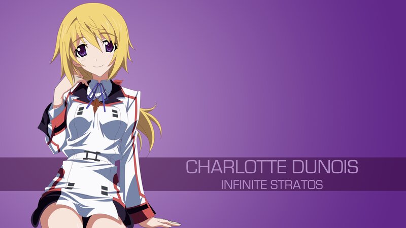 Blonde Anime Girl — Purple, Calm, Purple Background