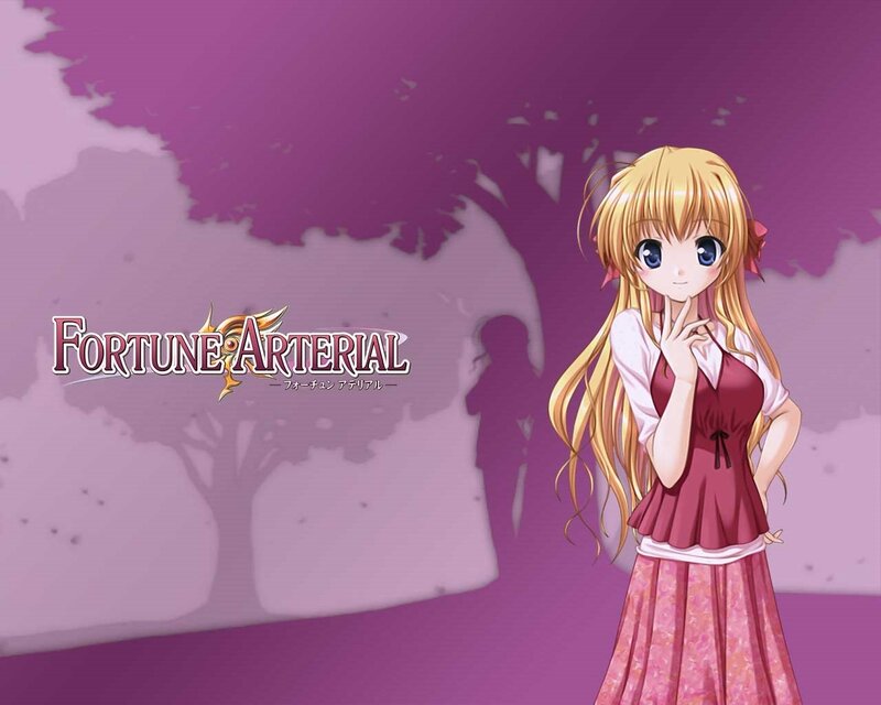 Blonde Anime Girl — Purple, Calm, Tree