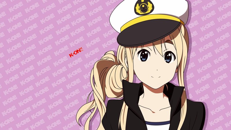 Blonde Anime Girl — Purple, Cheerful, Hat
