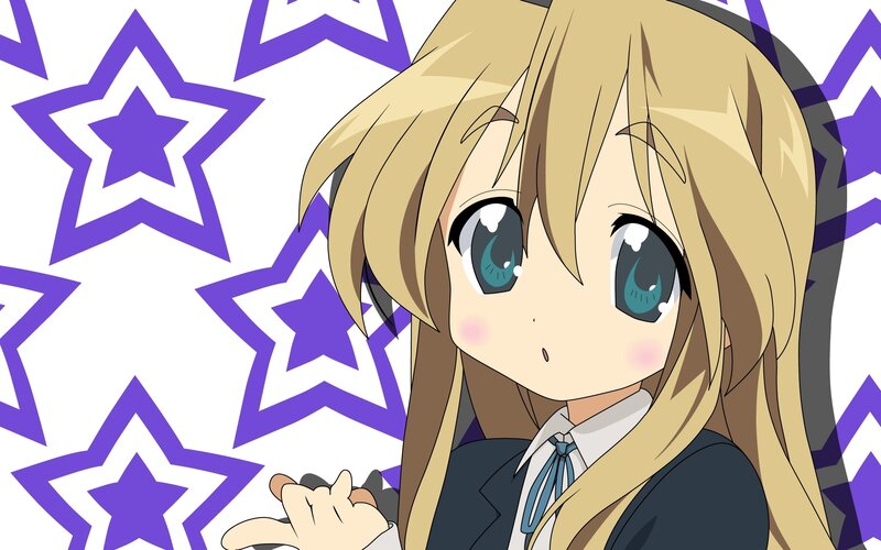 Blonde Anime Girl — Purple, Cheerful