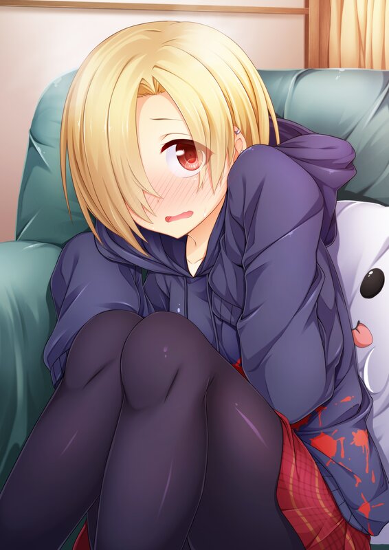 Blonde Anime Girl — Purple, Distressed