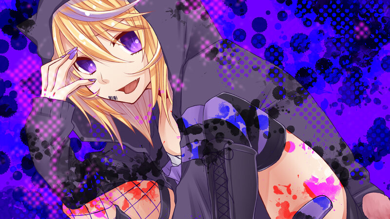 Blonde Anime Girl — Purple, Dramatic, Hoodie