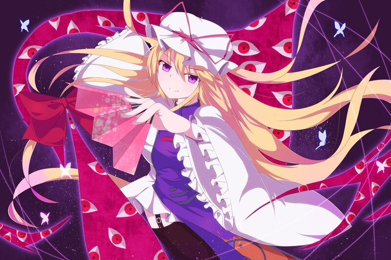 Blonde Anime Girl — Purple, Dramatic, Night, Fan
