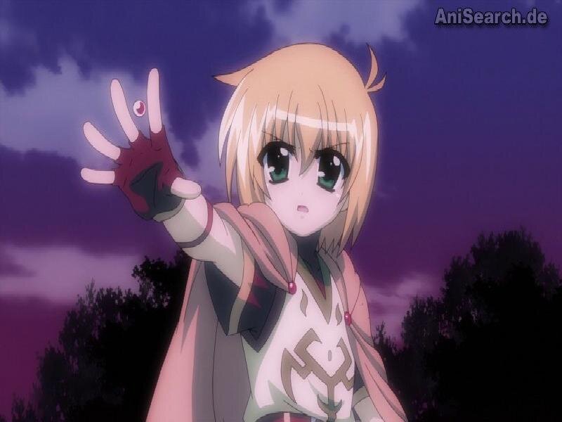 Blonde Anime Girl — Purple, Dramatic, Night, Gloved Hand