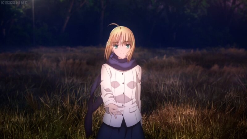 Blonde Anime Girl — Purple, Dramatic, Night, Scarf