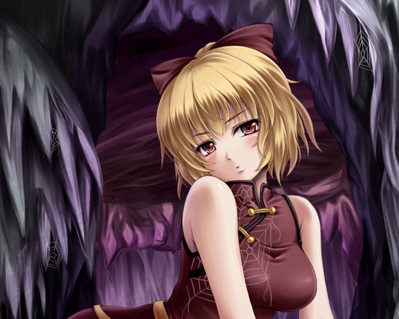 Blonde Anime Girl — Purple, Dramatic, Purple Wings