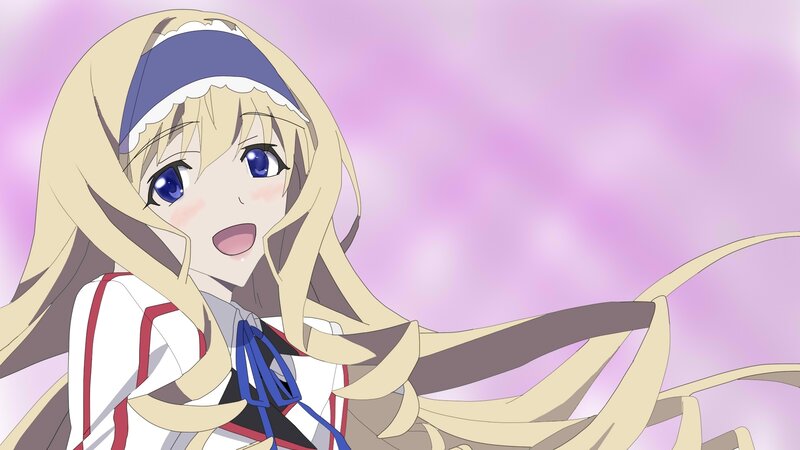 Blonde Anime Girl — Purple, Dreamy, Blue Eyes