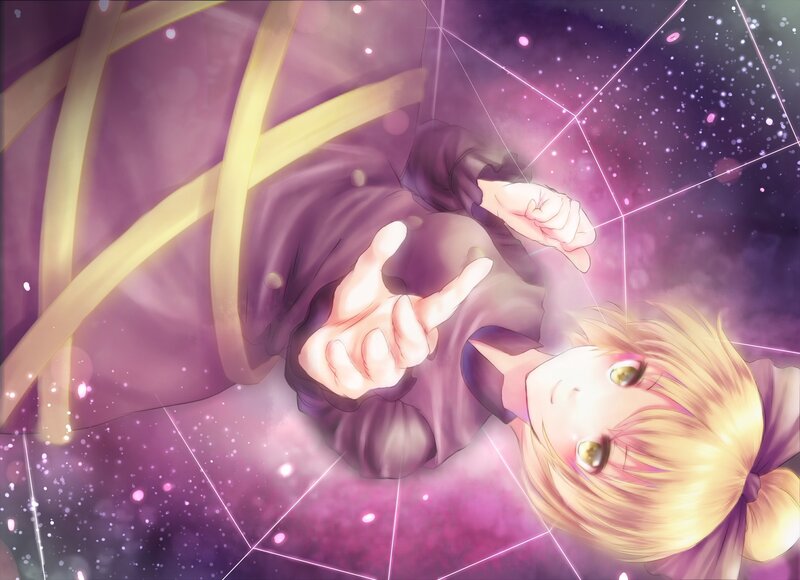 Blonde Anime Girl — Purple, Dreamy, Magic