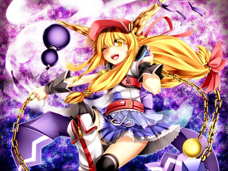 Blonde Anime Girl — Purple, Dynamic, Chains