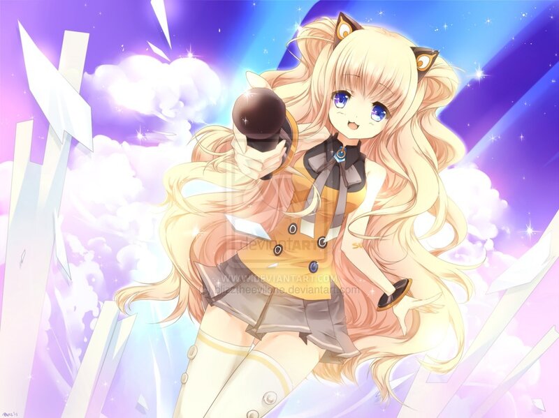 Blonde Anime Girl — Purple, Energetic