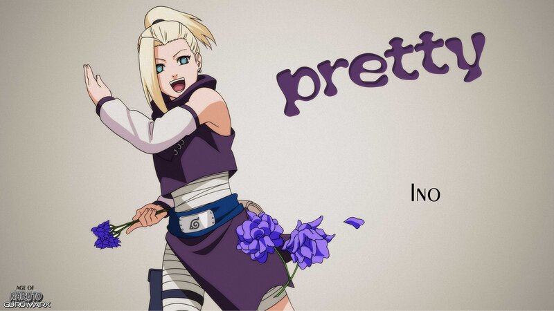 Blonde Anime Girl — Purple, Playful, Flowers