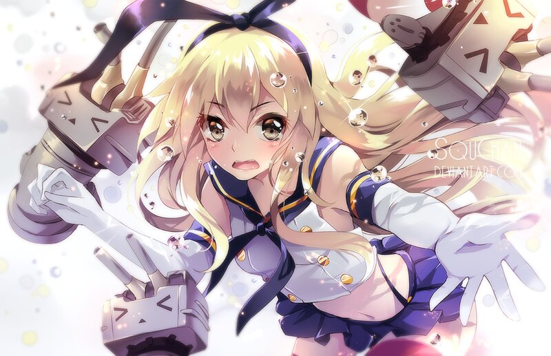 Blonde Anime Girl — Purple, Playful, Mechanical Arms