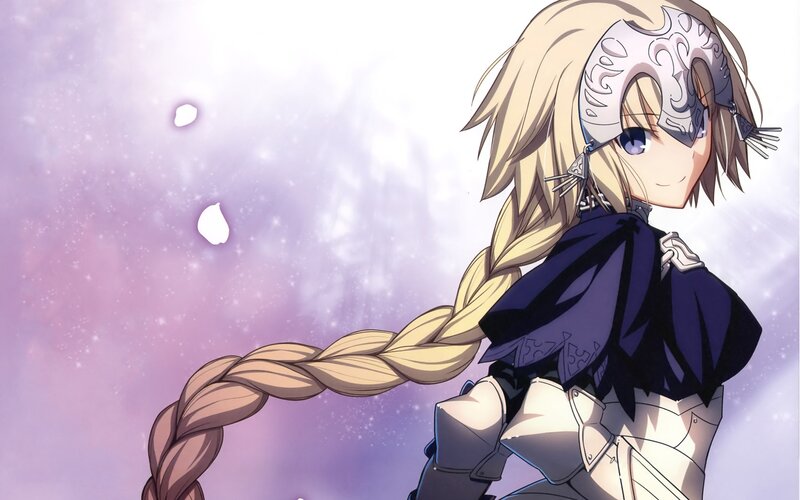 Blonde Anime Girl — Purple, Serene, Braid