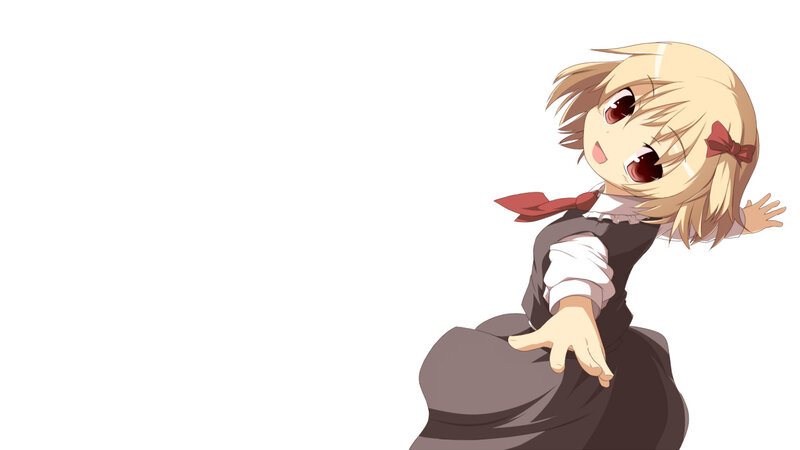 blonde anime girl reaching out