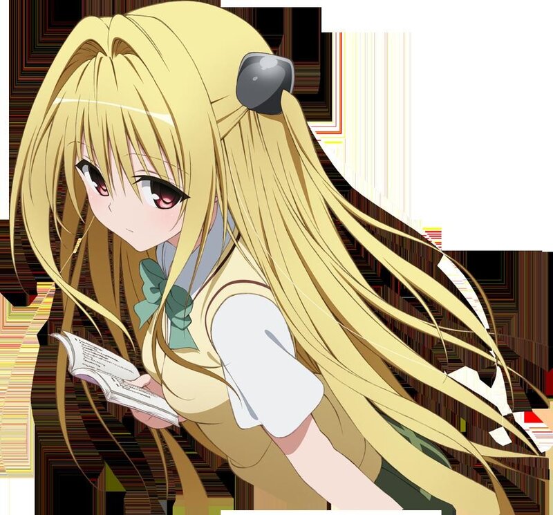 blonde anime girl reading book