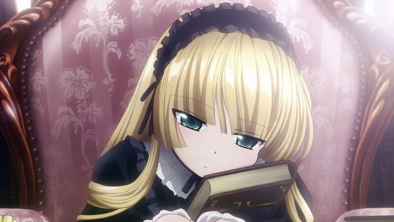 Blonde Anime Girl Reading — Pink, Calm, Book, Chair