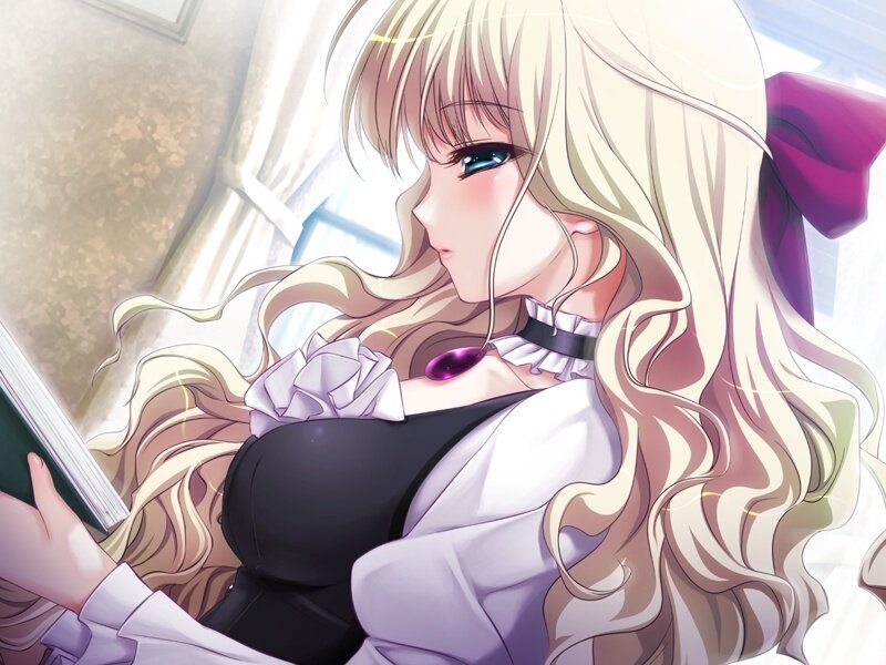 Blonde Anime Girl Reading
