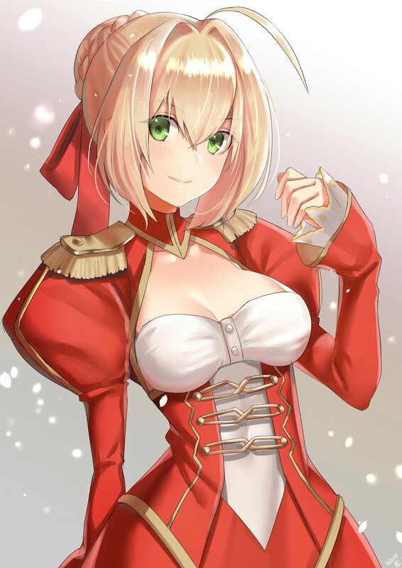 Blonde Anime Girl — Red, Calm, Winter