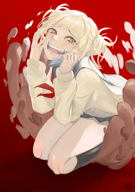 Blonde Anime Girl — Red, Chaotic