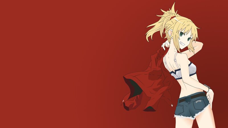 Blonde Anime Girl — Red, Confident