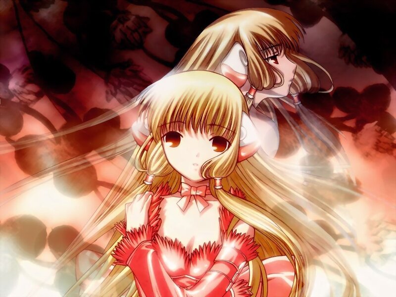 Blonde Anime Girl — Red, Dramatic, Anime Character