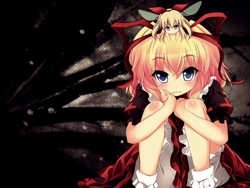 Blonde Anime Girl — Red, Dramatic, Doll