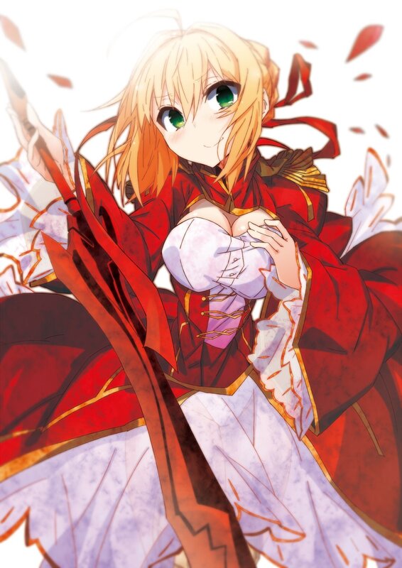 Blonde Anime Girl — Red, Dramatic, Red Cloak